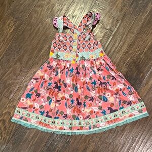Matilda Jane Pink and Green Floral Kids Dress